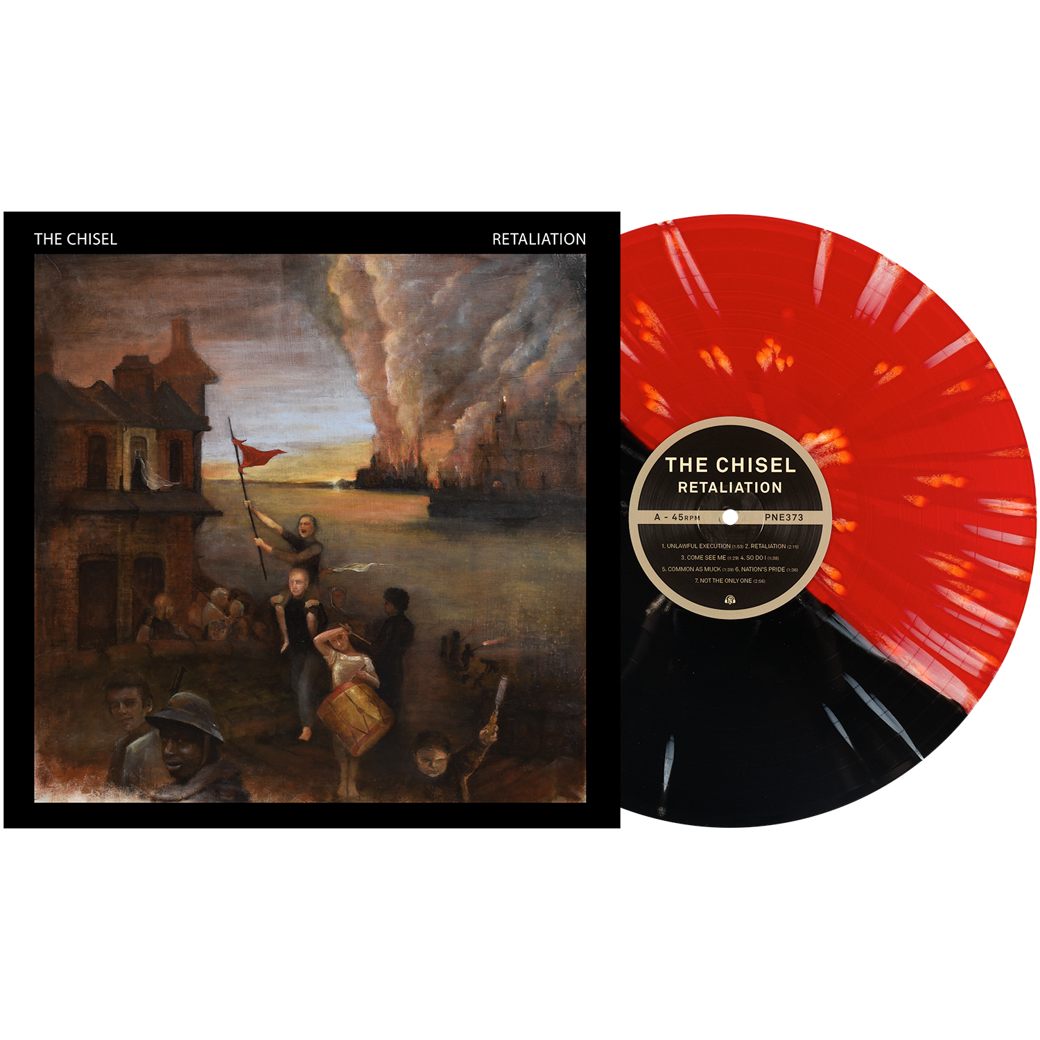 Retaliation - Half Black/Half Red W/ Heavy White Splatter LP
