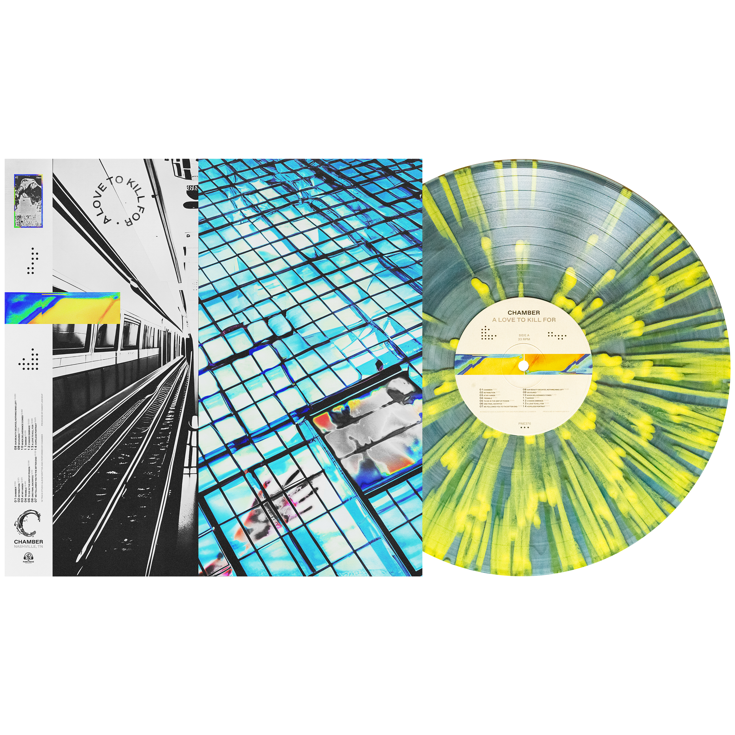 A Love To Kill For - Clear W/ Black & Blue Smoke W/ Yellow