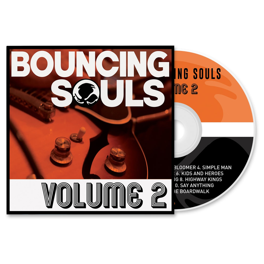 Bouncing Souls Volume 2 album features a close-up guitar cover in warm tones with bold white text and the Argyle logo. The CD, partly visible, matches the design. Brand: Bouncing Souls.