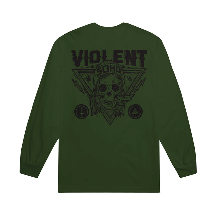 Blazin' Skull Forest Green