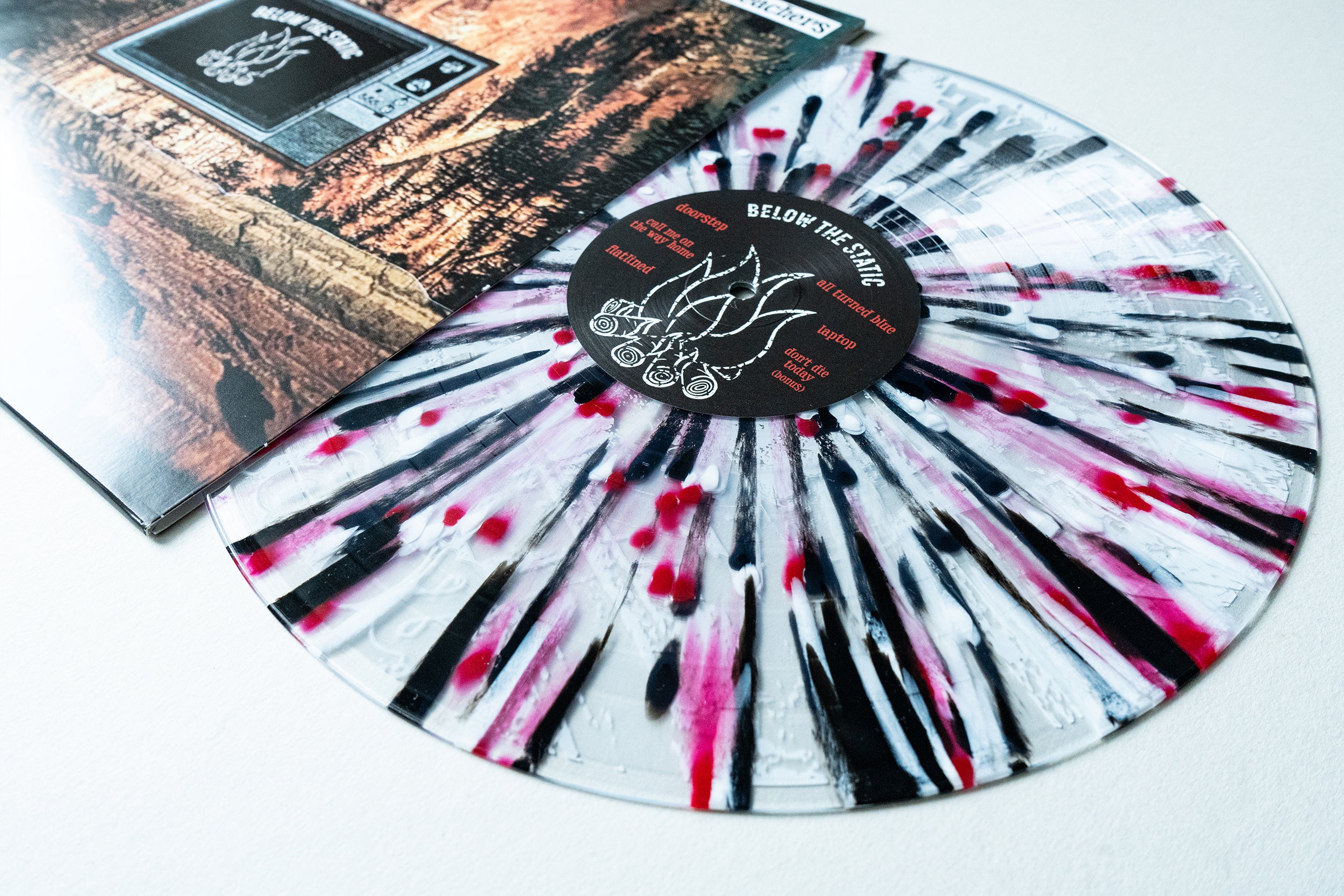 Below The Static - Clear W/ Red, Black & White Splatter LP – Pure
