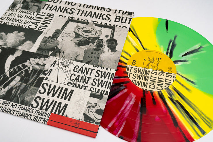 Thanks But No Thanks - Mint/Yellow/Red Tri-Stripe W/ Heavy White & Black Splatter LP