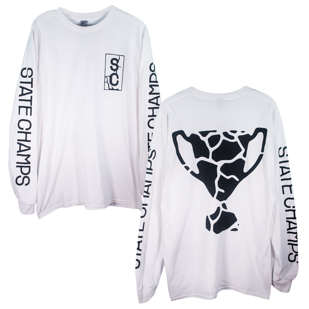 Cracked White - Long Sleeve Front and Back