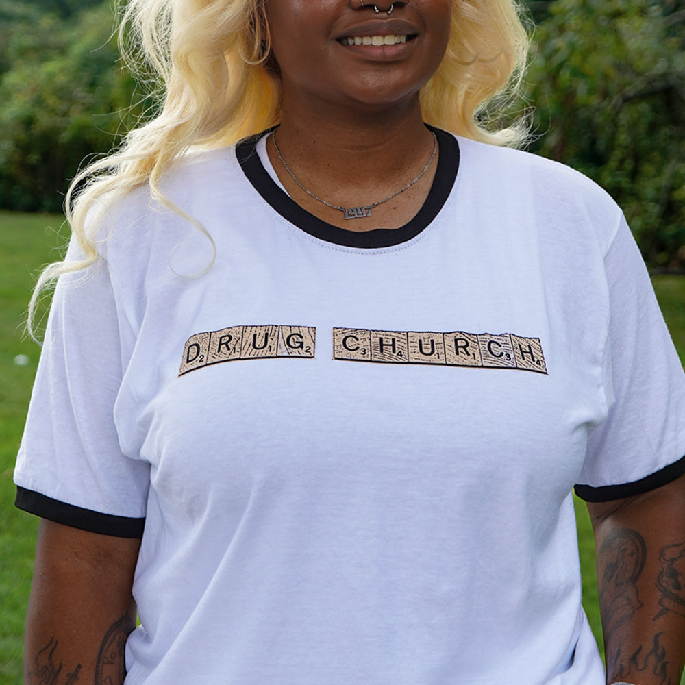 Scrabble White - Ringer Tee