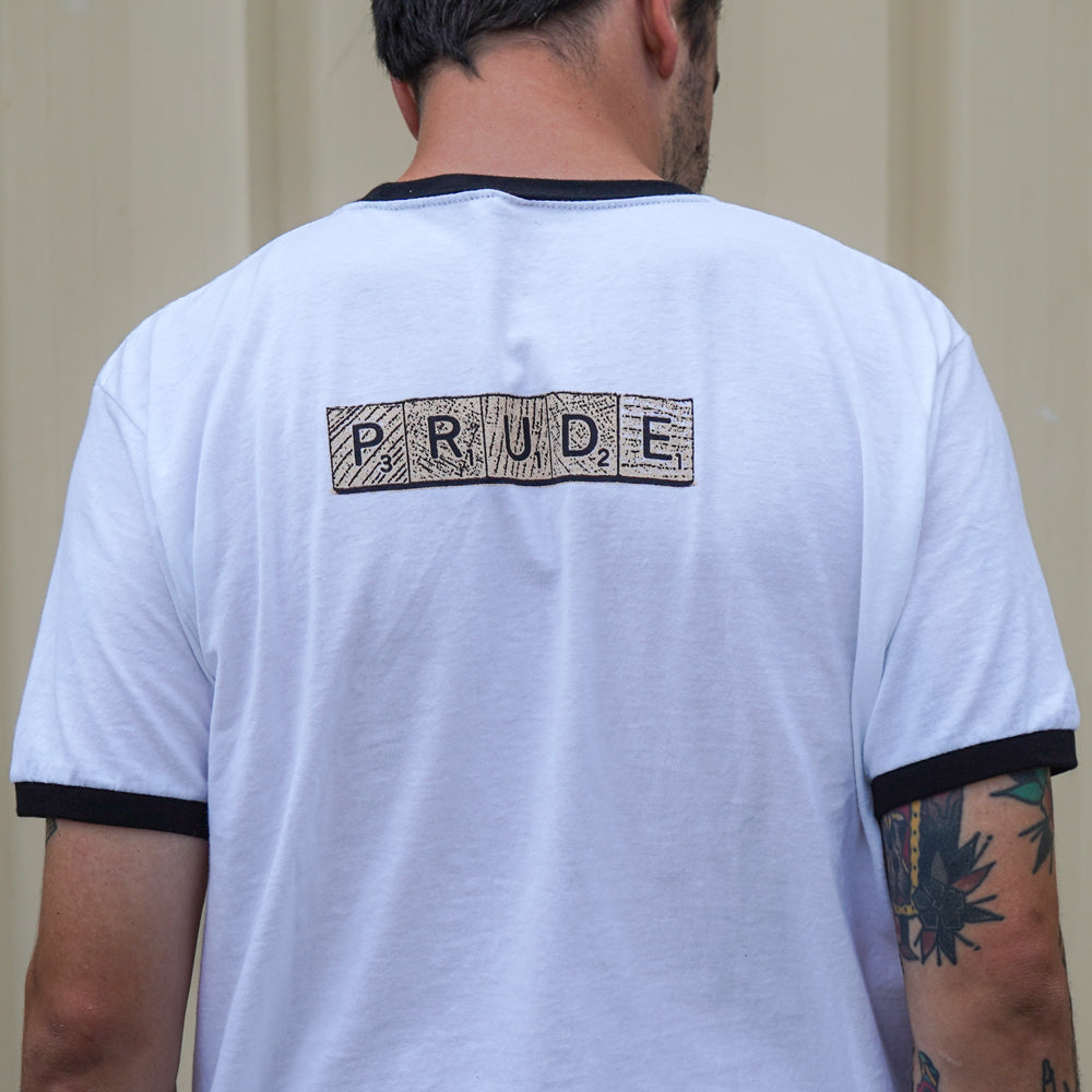 Scrabble White - Ringer Tee