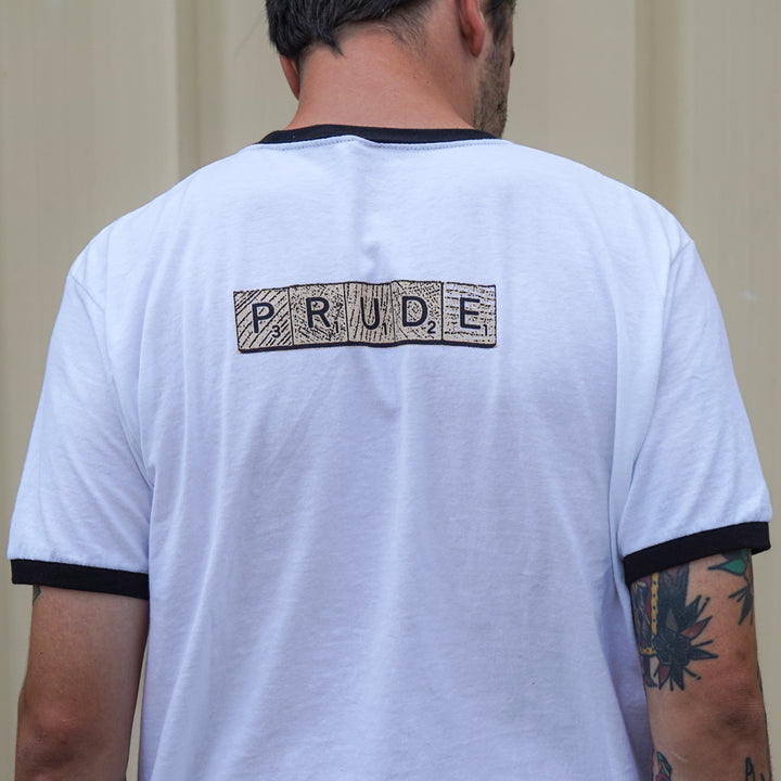 Scrabble White - Ringer Tee