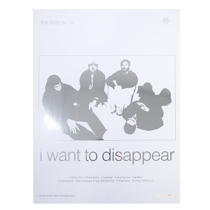 I Want To Disappear - 18X24 Screen Printed Poster w/ Poster Tube