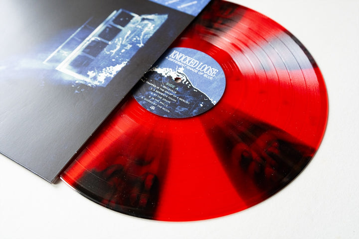 A Different Shade Of Blue - Black Ice & Blood Red Pinwheel W/ Red Splatter LP