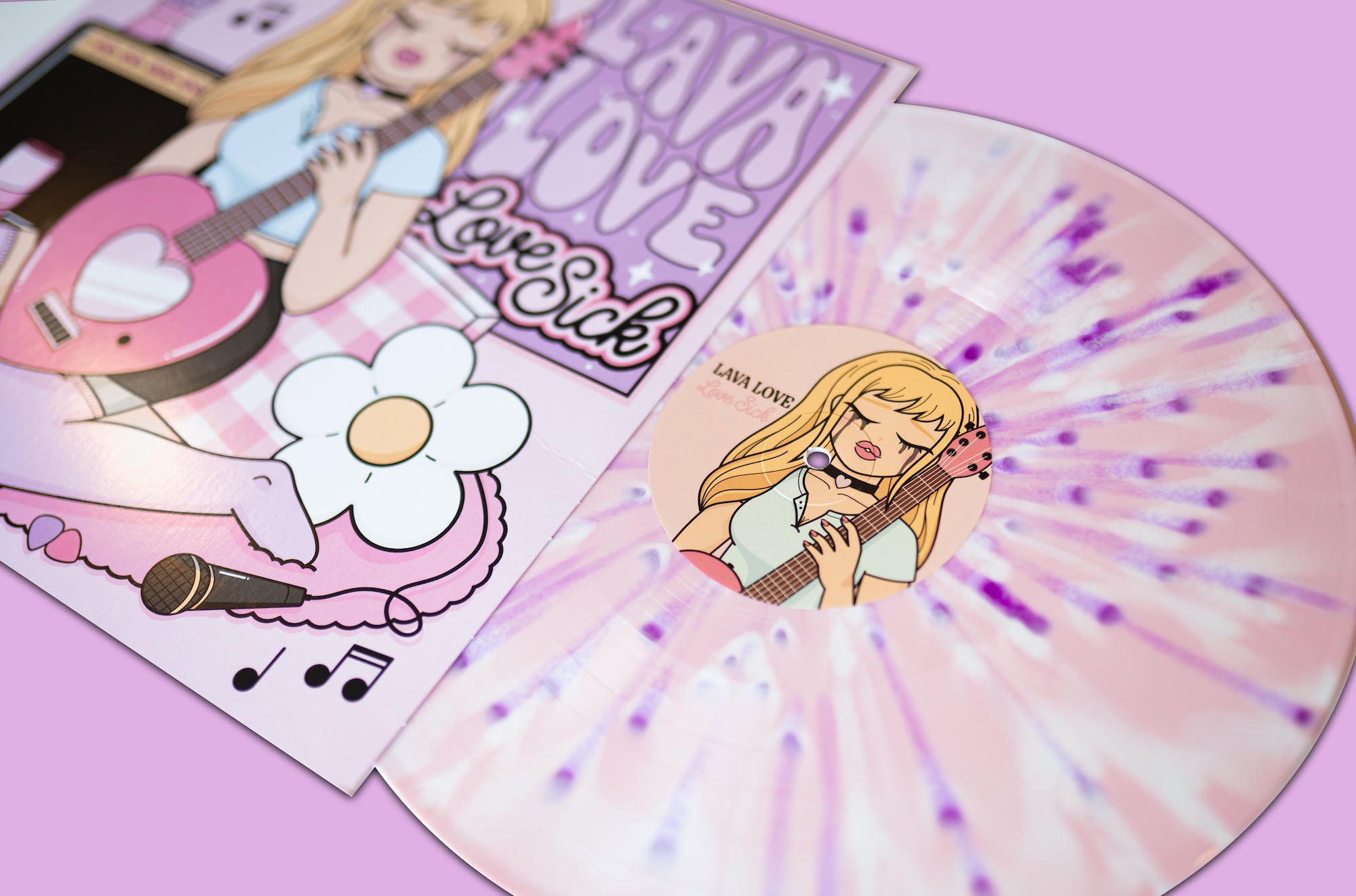 Lovesick - Baby Pink & White Aside/Bside W/ Neon Purple & White