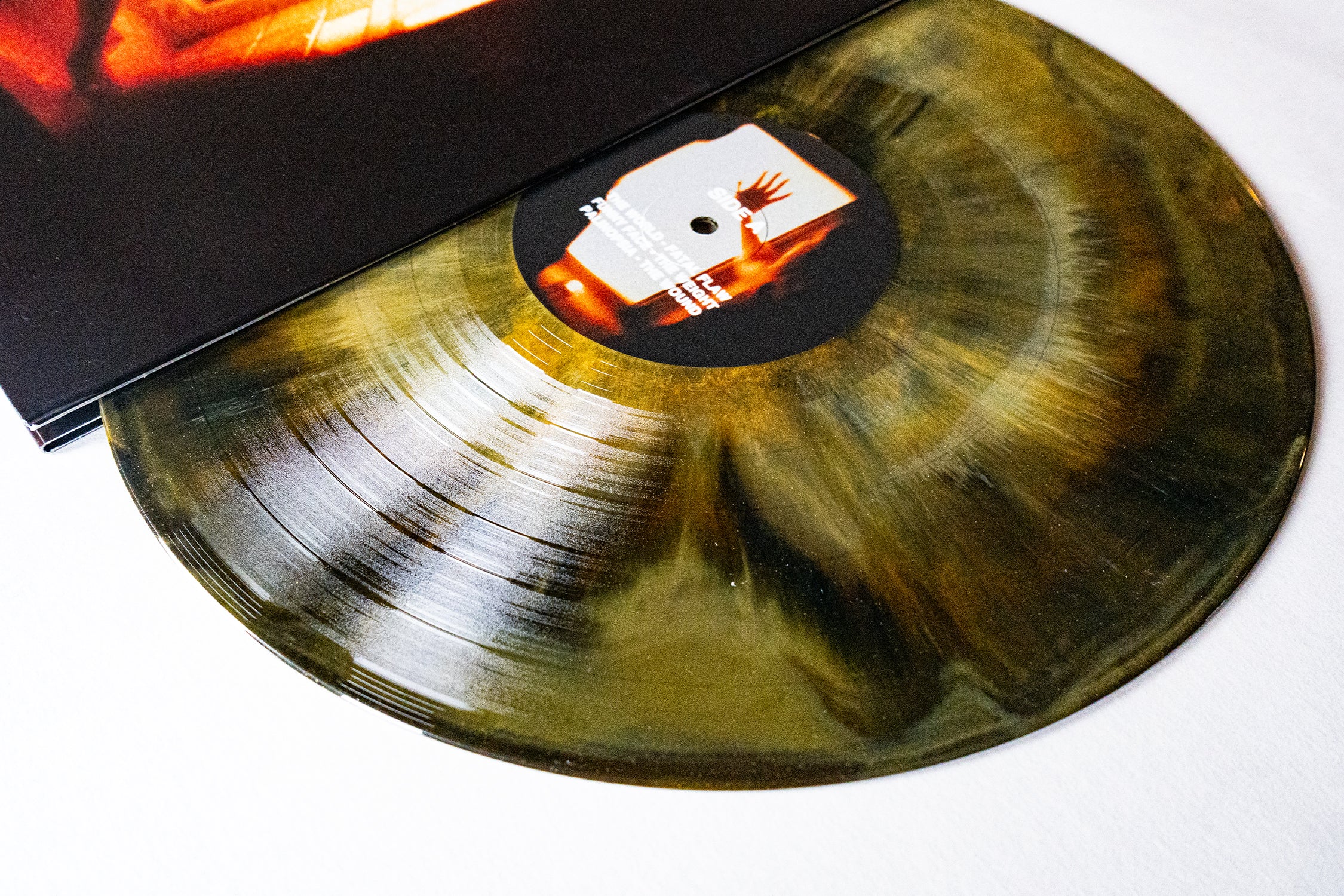 There's A Whole World Out There - Orange/Black/White Marble