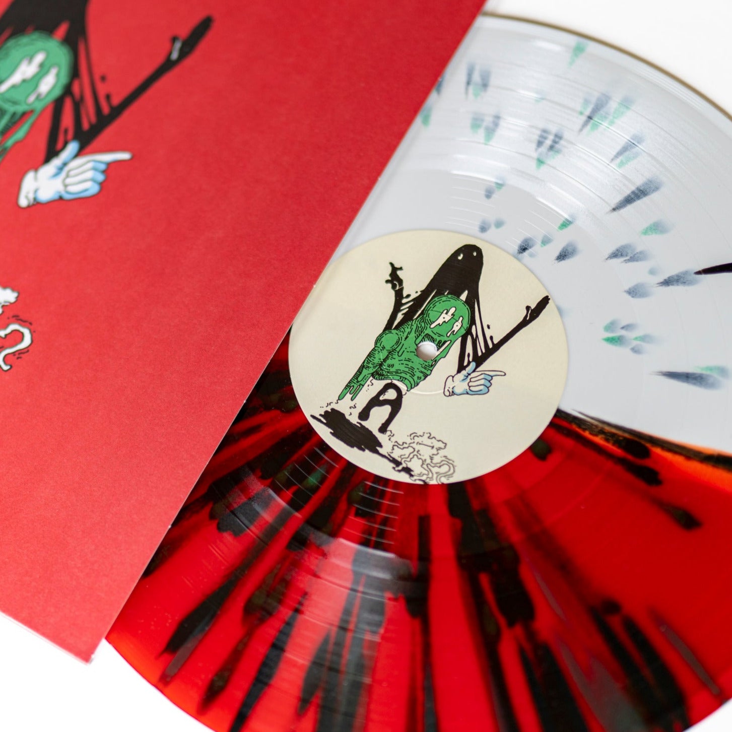 No More Sound - Half Blood Red/Half White W/ Green & Black