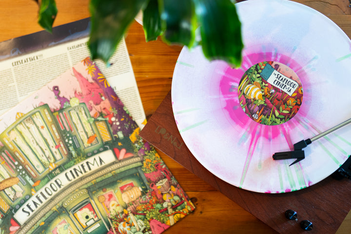 The Seafloor Cinema - Hot Pink/White/Baby Pink Asidebside W/ White/Mint Splatter LP