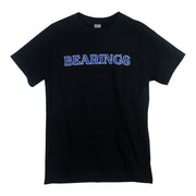 Bearings the best part about being human black t-shirt. front of tee says "bearings" in the center chest 