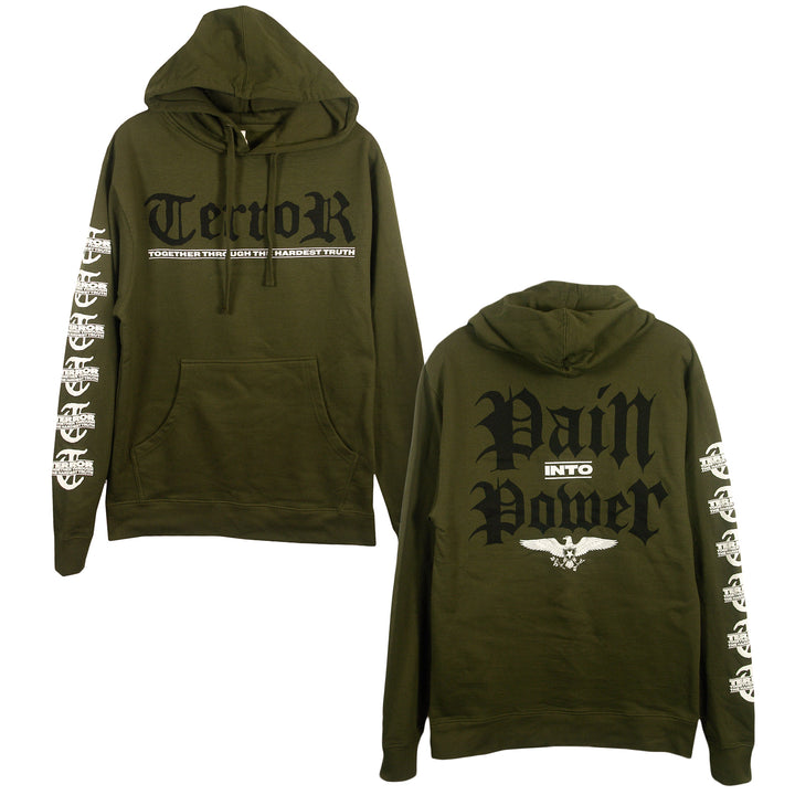 The Hardest Truth Alpine Green - Pullover front and back