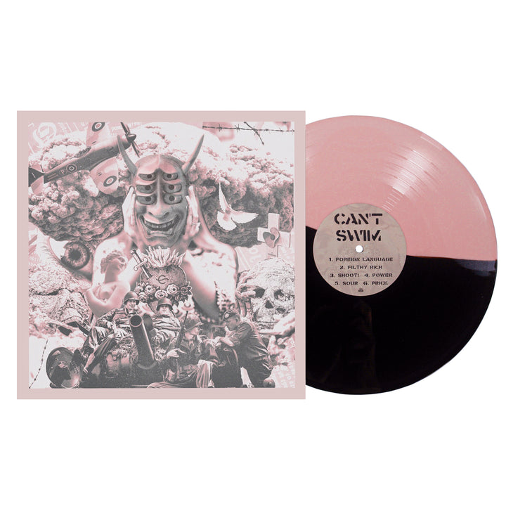 cant swim Foreign Language - Half Baby Pink / Half Black Vinyl LP