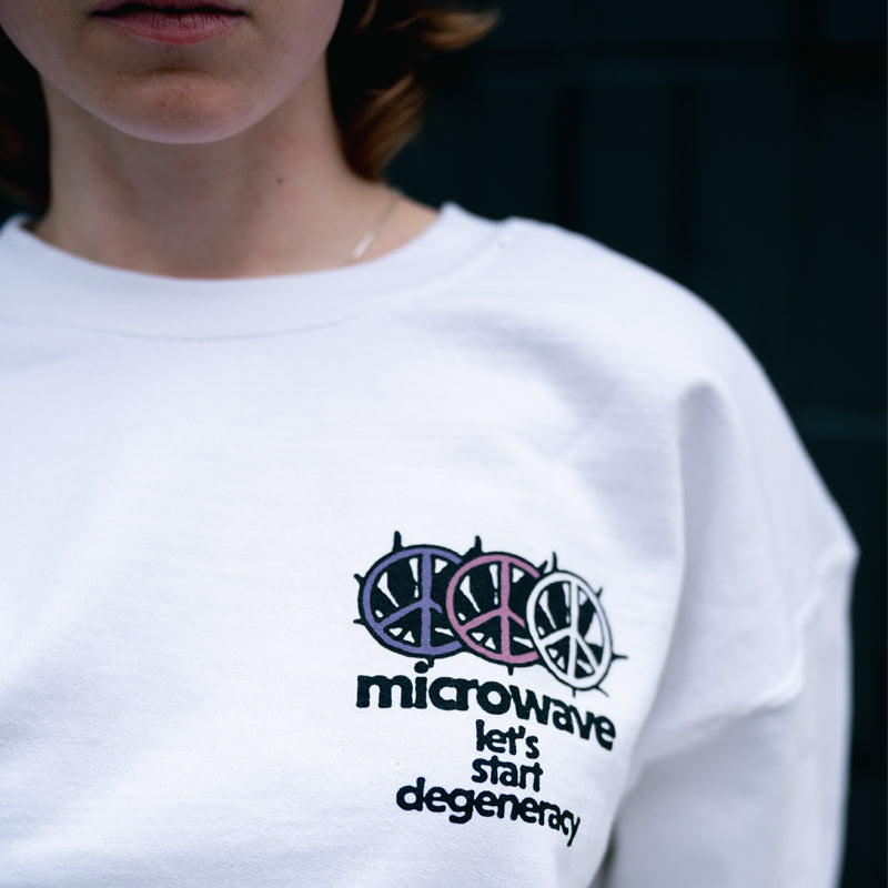 Let's Start Degeneracy White  - Crewneck