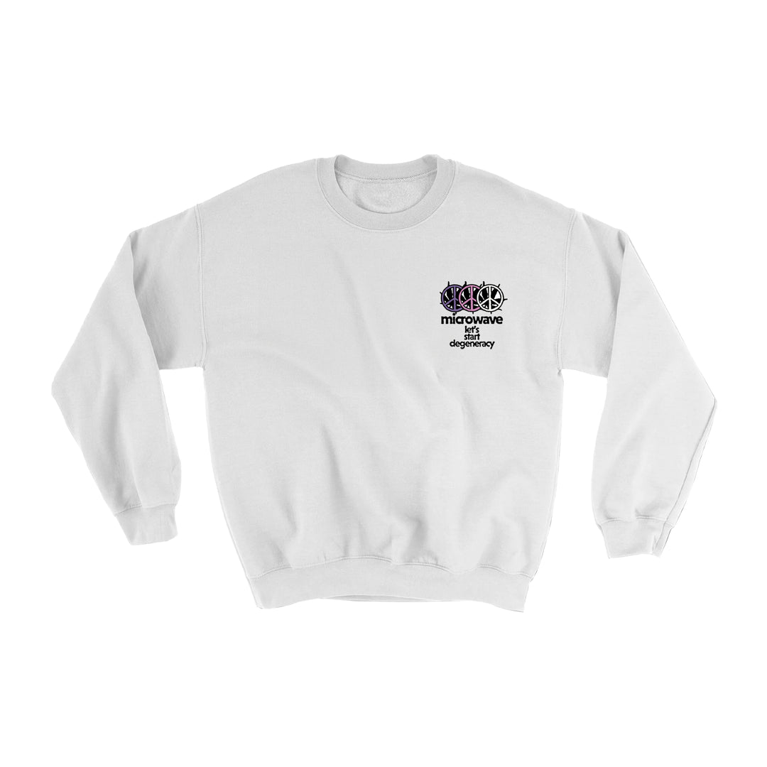 Let's Start Degeneracy White  - Crewneck