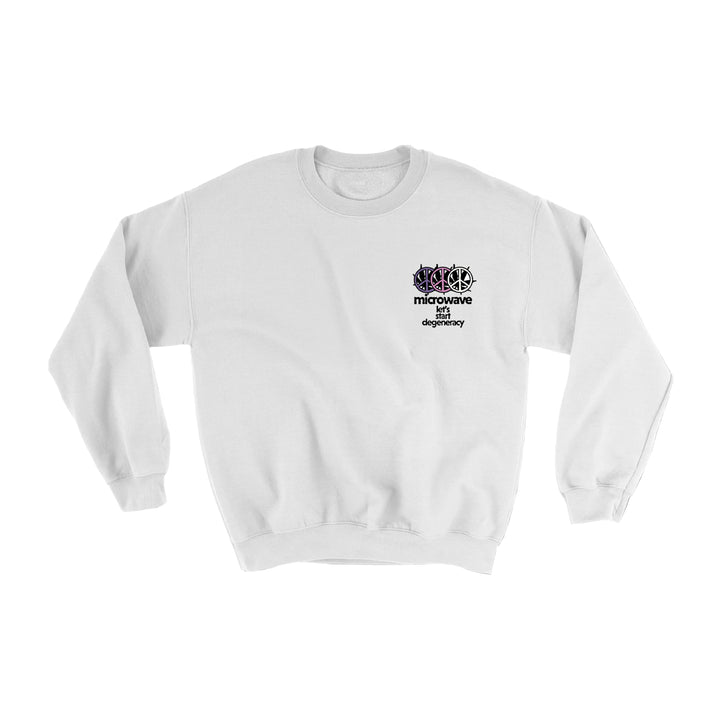 Let's Start Degeneracy White  - Crewneck