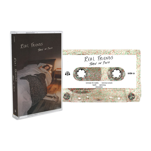 Torn In Two Clear W/ Silver, Green & Red Glitter - Cassette