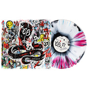 '68 Yes, And... Vinyl LP. Album art depicts a doodle cobra with a lot of various scribble images around it, too many to describe and in various color. vinyl LP is exposed to show color. color of LP is Red, White & Black Aside/Bside with white splatter. this is B side.
