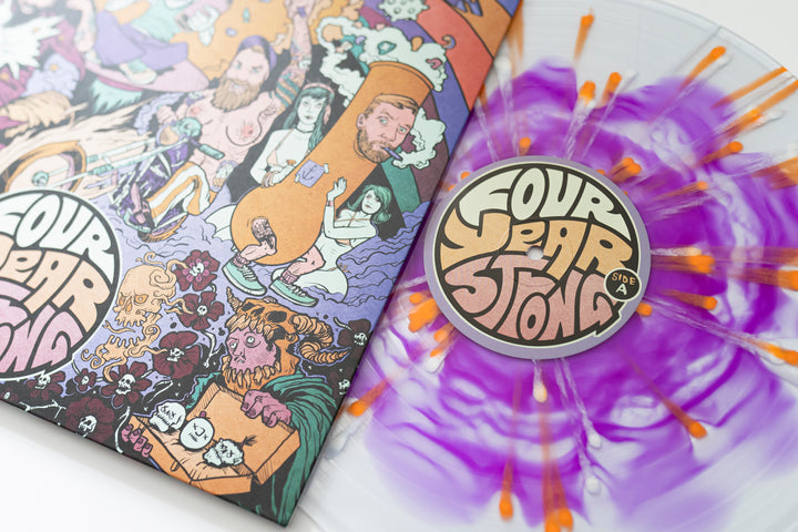 Four Year Strong - Neon Purple in Clear w/ Heavy White & Orange Splatter LP