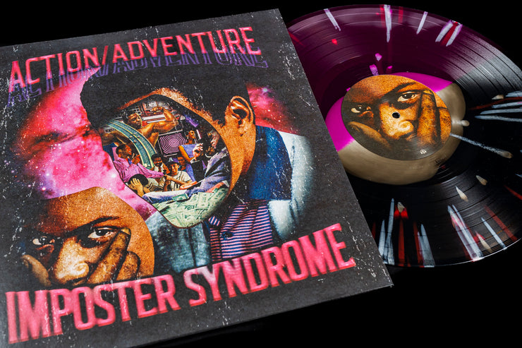 Imposter Syndrome - White In Half Purple/Half Black Ice w/ Neon Pink & White Splatter LP