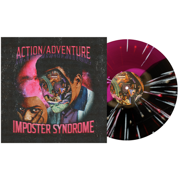 Imposter Syndrome - White In Half Purple/Half Black Ice w/ Neon Pink & White Splatter LP