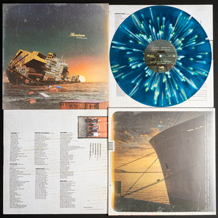 Stowaway - Sea Blue & Aqua Blue Aside/Bside W/ Bone & Yellow Splatter LP