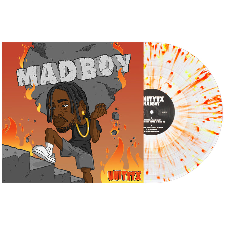 MADBOY - Clear w/ Heavy Blood Red & Highlighter Splatter LP