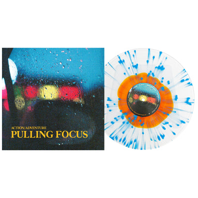 Pulling Focus  Orange Crush In Clear W/ Heavy Cyan Splatter - LP