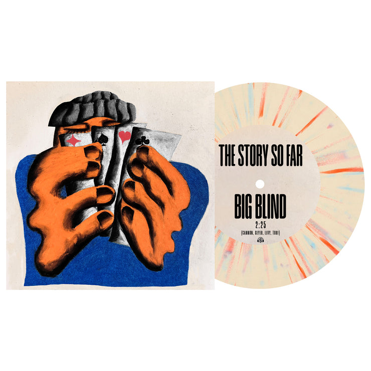 Big Blind - Bone W/ Heavy Blue & Orange Splatter 7 Inch