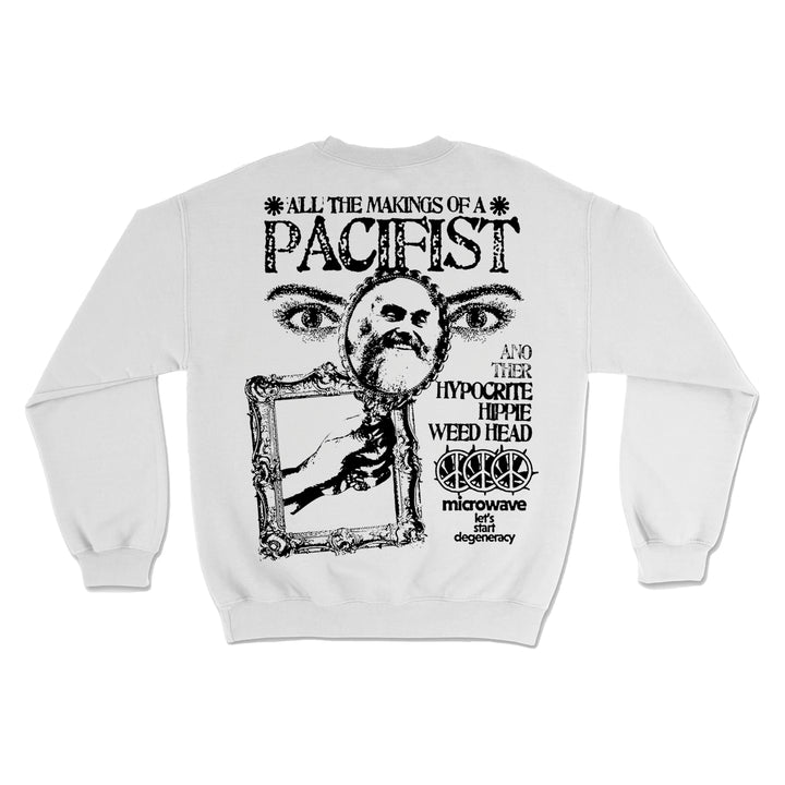 Let's Start Degeneracy White  - Crewneck