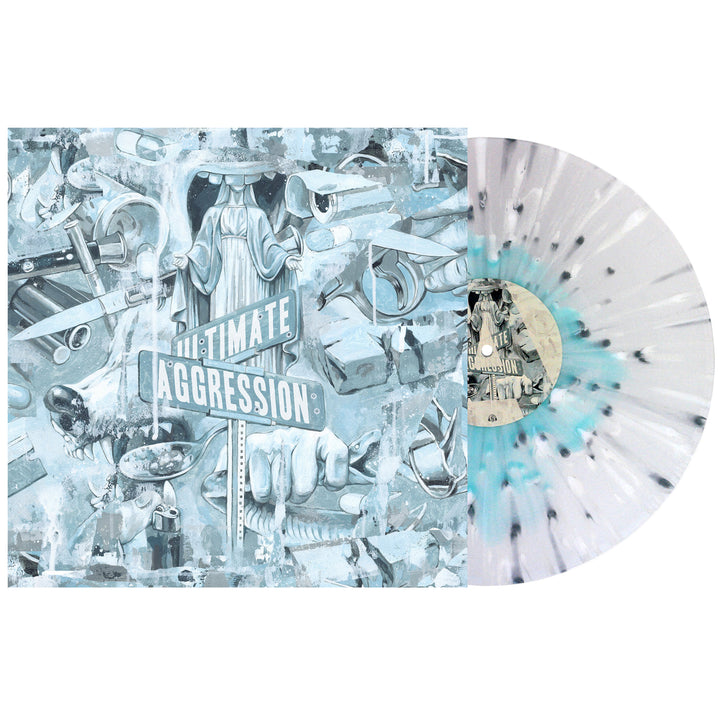 Ultimate Aggression - Electric Blue In Clear W/ White & Silver Splatter LP